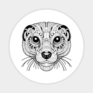 Biomechanical Meerkat: An Advanced Futuristic Graphic Artwork with Abstract Line Patterns Magnet